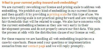 House Industries Web Embedding Policy