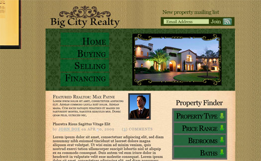 Big City Realty, Wordpress Theme for Real Estate Professionals