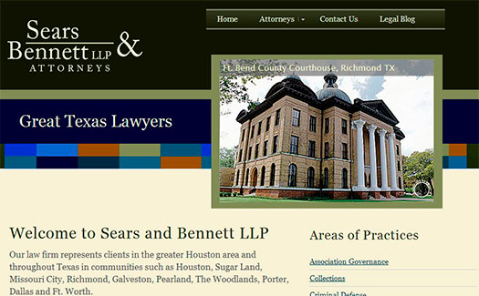 Sears & Bennett LLP, Houston Lawfirm Website