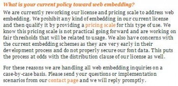 House Industries Web Embedding Policy