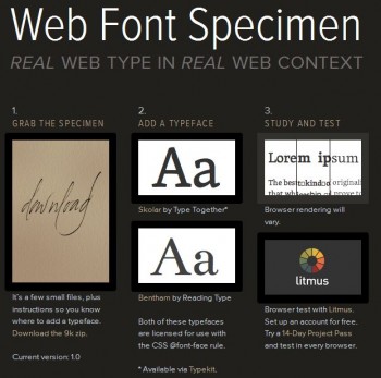 Screen Shot from Web Font Speciman